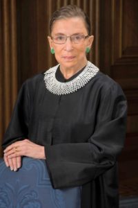 Official portrait of United States Supreme Court Justice Ruth Joan Bader Ginsburg. Courtesy Steve Petteway, Collection of the Supreme Court of the United States.